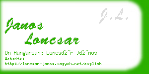 janos loncsar business card